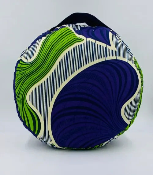 Coussin de yoga- Zafu- zafu-pouf-yoga-accessoire_de_yoga-Modèle ethnic wax green peace