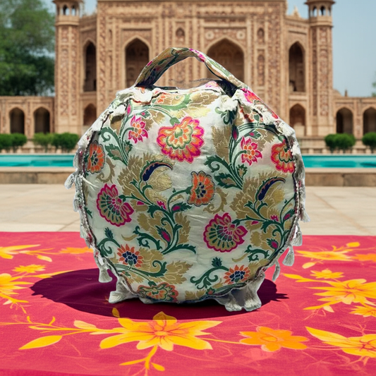 Coussin de yoga Zafu artisanal - india flowers style