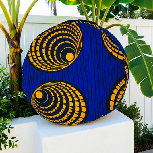 Coussin de yoga- modèle ethnic wax blue lagoon