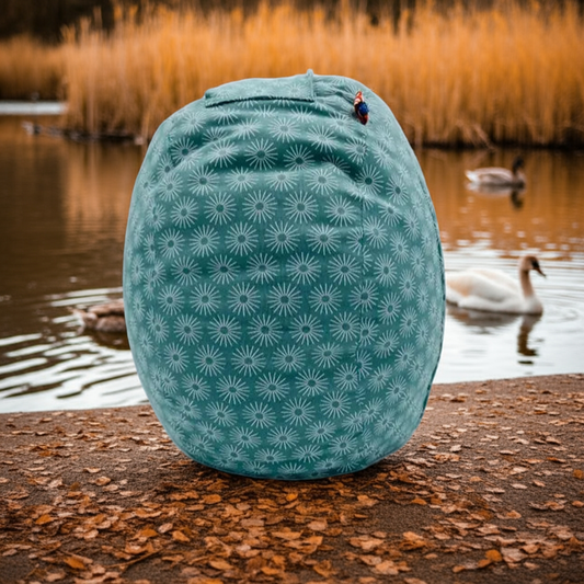 Coussin de yoga - Zafu - modèle méditation sunflowers vert d'eau