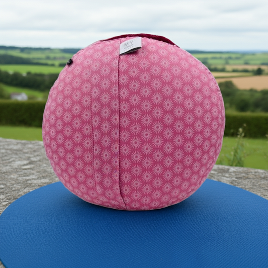 Coussin de yoga - Zafu - modèle méditation sunflowers rose