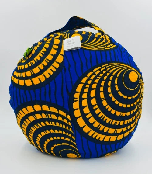 Coussin de yoga- zafu-pouf-accessoire_de_yoga-Modèle ethnic wax blue lagoon