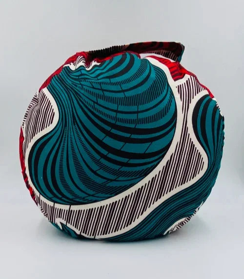 Coussin de yoga - Zafu- modèle ethnic wax flowers sea red