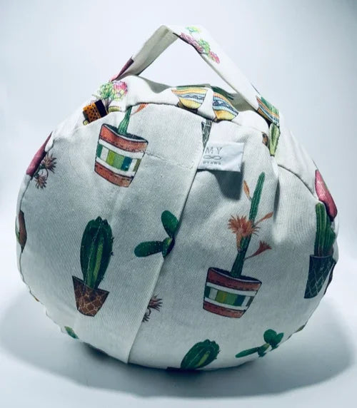 coussin de yoga - zafu - my-prana -modèle white cactus - accessoires de yoga- pouf- zafu