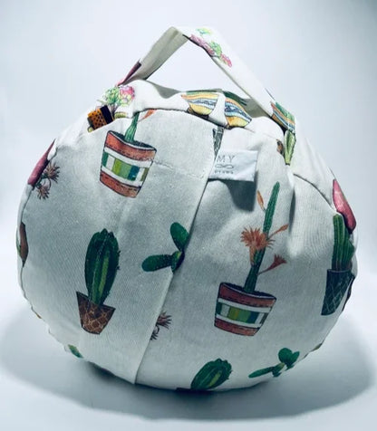 coussin de yoga - zafu - my-prana -modèle white cactus - accessoires de yoga- pouf- zafu