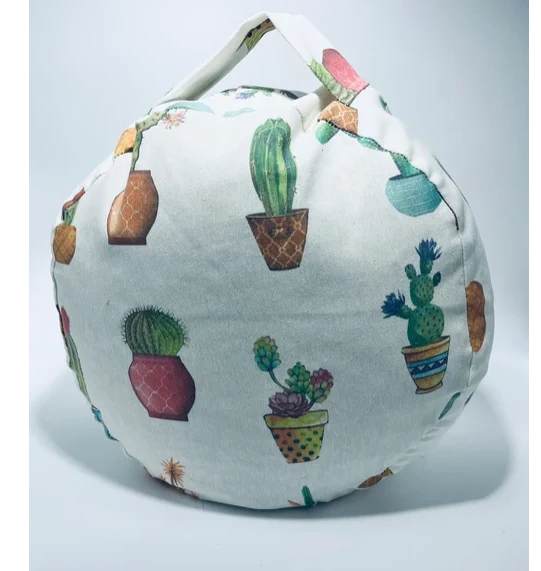 coussin de yoga - zafu - my-prana -modèle white cactus - accessoires de yoga- pouf- zafu