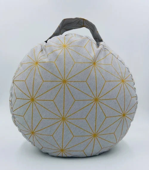 coussin de yoga - zafu -my-prana-modèle exclusif gold & gris - accessoires de yoga- pouf - my-prana- zafu