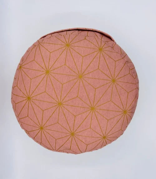 coussin de yoga - zafu -my-prana-modèle exclusif gold & rose - accessoires de yoga- pouf - my-prana- zafu