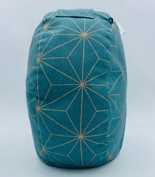 coussin de yoga - zafu -my-prana-modèle exclusif gold & bleu - accessoires de yoga- pouf - my-prana- zafu