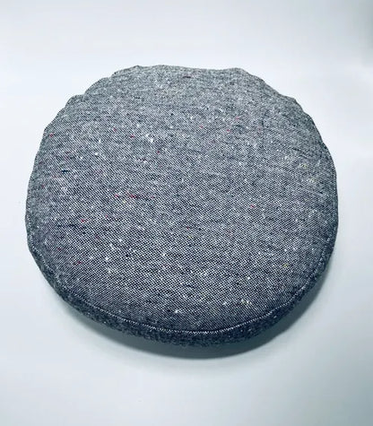 Coussin de yoga unique upcylcing - Zafu - gris chiné- accessoires de yoga- pouf -zafu - my-prana
